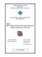 đầu tư trực tiếp ra nước ngoài theo quy định của pháp luật việt nam