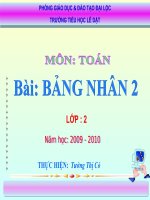 Giáo án điện tử tiểu học: Bảng nhân 2 pptx