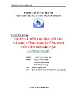 QUẢN LÝ MÔI TRƯỜNG ĐÔ THỊ  VÀ KHU CÔNG NGHIỆP ỨNG PHÓ VỚI BIẾN ĐỔI KHÍ HẬU