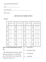 Vật Lý KIỂM TRA TRẮC NGHIỆM 15 PHÚT Đề số 01 docx