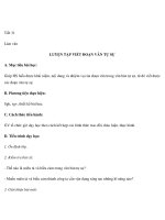 Tiết 31 Làm văn LUYỆN TẬP VIẾT ĐOẠN VĂN TỰ SỰ pdf