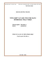 Tổng hợp vật liệu polyme dạng hydrogel nhạy nhiệt (tóm tắt)