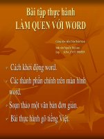 Bài tập thực hành LÀM QUEN VỚI WORD pps