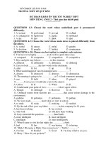 ĐỀ THAM KHẢO ÔN THI TỐT NGHIỆP THPT MÔN TIẾNG ANH 12 THPT LÊ QUÝ ĐÔN doc