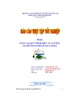 Nâng cao quy trình phục vụ ăn uống tại nhà hàng khác sạn tam kỳ