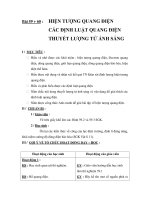 HIỆN TƯỢNG QUANG ĐIỆN CÁC ĐỊNH LUẬT QUANG ĐIỆN THUYẾT LƯỢNG TỬ ÁNH SÁNG ppt