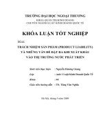 trách nhiệm sản phẩm (product liability) và những vấn đề đặt ra khi xuất khẩu vào thị trường nước phát triển