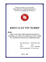 chiến lược phát triển kinh doanh dịch vụ logistics của công ty cổ phần vận tải và thuê tàu vietfracht trong quá trình hội nhập
