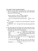 CÂU HỎI VÀ BÀI TẬP DUNG DỊCH pptx