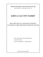chỉ số năng lực cạnh tranh cấp tỉnh pci và giải pháp cải thiện môi trường kinh doanh tại hà nội
