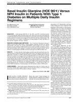 basal insulin glargine (hoe 901) versus
