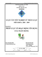 Khóa luận tốt nghiệp cử nhân luật pháp luật về hoạt động tín dụng của ngân hàng
