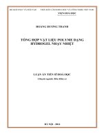 Tổng hợp vật liệu polyme dạng hydrogel nhạy nhiệt