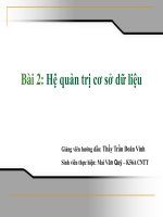 Bài 2: Hệ quản trị cơ sở dữ liệu potx