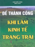 Để thành công khi làm kinh tế trang trại part 1 doc