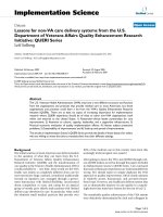 Implementation Science Debate BioMed Central Open Access Lessons for non-VA care delivery systems pdf