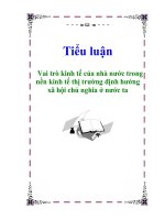 Tiểu luận: Vai trò kinh tế của nhà nước trong nền kinh tế thị trường định hướng xã hội chủ nghĩa ở nước ta ppt