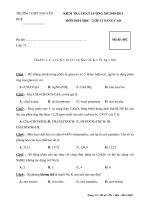 KIỂM TRA CHẤT LƯỢNG NH 2010-2011 MÔN HOÁ HỌC - LỚP 12 NÂNG CAO pps