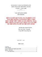 skkn rèn luyện kỹ năng tự nghiên cứu tài liệu bằng cách cho học sinh viết tiểu luận trong dạy học phần cơ sở vật chất và di truyền ở lớp 10 chuyên sinh