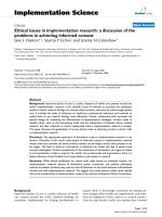 Ethical issues in implementation research: a discussion of the problems in achieving informed consent pptx