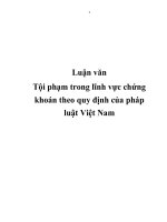 Tội phạm trong lĩnh vực chứng khoán theo quy định của pháp luật việt nam