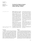 short term results of intensive insulin therapy