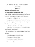 ĐỀ KIỂM TRA 1 TIẾT LẦN 1 – MÔN TIN HỌC KHỐI 11 ppt