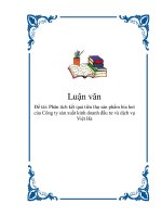 Đề tài: Phân tích kết quả tiêu thụ sản phẩm bia hơi của Công ty sản xuất kinh doanh đầu tư và dịch vụ Việt Hà pptx