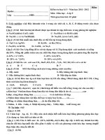 Bài kiểm tra hóa 9 học kì I pdf
