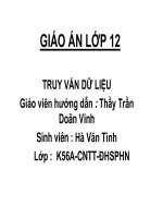 GIÁO ÁN LỚP 12 TRUY VẤN DỮ LIỆU pps