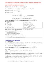 Các phương pháp giải phương trình và bất phương trình vô tỉ