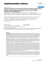 Implementing electronic clinical reminders for lipid management in patients with ischemic heart disease in the veterans health administration: QUERI Series doc