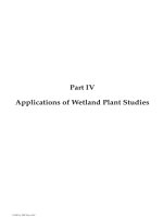 WETLAND PLANTS: BIOLOGY AND ECOLOGY - CHAPTER 9 ppsx