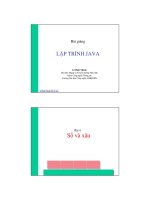 Bài giảng lập trình java - Bài 4 doc