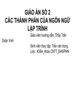GIÁO ÁN SỐ 2 CÁC THÀNH PHẦN CỦA NGÔN NGỮ LẬP TRÌNH pot