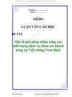 Một số giải pháp nhằm nâng cao chất lượng dịch vụ chăm sóc khách hàng tại viễn thông nam định