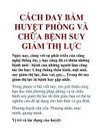 CÁCH DAY BẤM HUYỆT PHÒNG VÀ CHỮA BỆNH SUY GIẢM THỊ LỰC pps