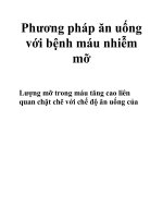 Phương pháp ăn uống với bệnh máu nhiễm mỡ pdf