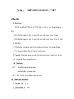 Tiết 26 : HỢP KIM SẮT: GANG - THÉP ppt