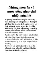 Những món ăn và nước uống giúp giải nhiệt mùa hè doc