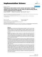 Tailoring an intervention to the context and system redesign related to the intervention: A case study of implementing shared medical appointments for diabetes ppt