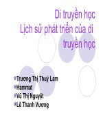 Giáo án điện tử môn sinh vật: Di truyền học Lịch sử phát triển của di truyền học doc