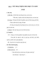 Tiết 23: DÃY HOẠT ĐỘNG HOÁ HỌC CỦA KIM LOẠI pps