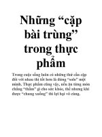 Những “cặp bài trùng” trong thực phẩm docx