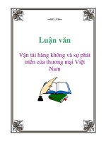 Luận văn: Vận tải hàng không và sự phát triển của thương mại Việt Nam ppt