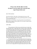 Công ty sản xuất dây điện laramie sử dụng các thủ tục phân tích trong gia đoạn lập kế hoạch kiểm toán