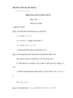 KIỂM TRA CHẤT LƯỢNG LỚP 10 Môn: Toán. pps