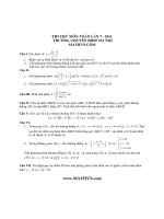 Thi thử môn toán lần 7 năm 2011 Trường chuyên ĐHSP Hà Nội pps