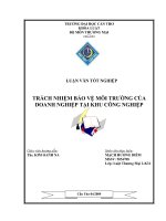 trách nhiệm bảo vệ môi trường của doanh nghiệp tại khu công nghiệp