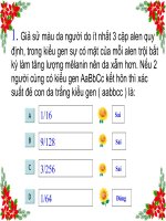 Giáo án điện tử môn sinh học: Sinh học lớp 12- Di truyền liên kết với giới tính potx